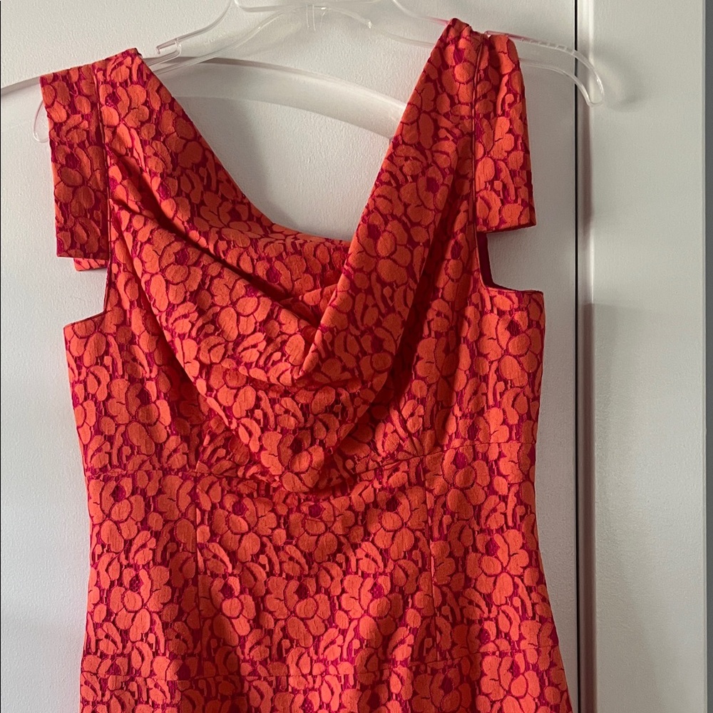 Black Halo Red, Orange, Pink lined Floral Dress